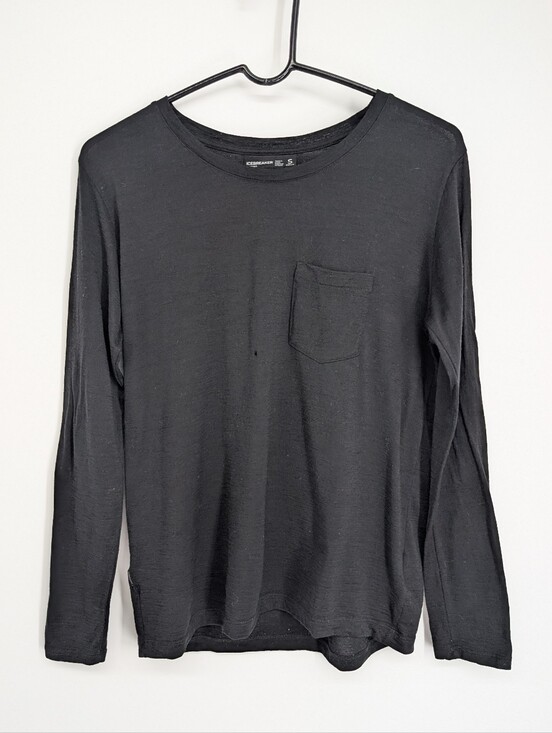 Icebreaker Tops - Icebreaker Merino Wool Black Long Sleeve Tee baselayer Size Small